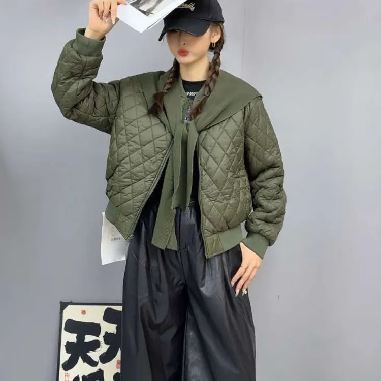 新款短款连帽两件棉服时尚宽松显瘦冬季外套