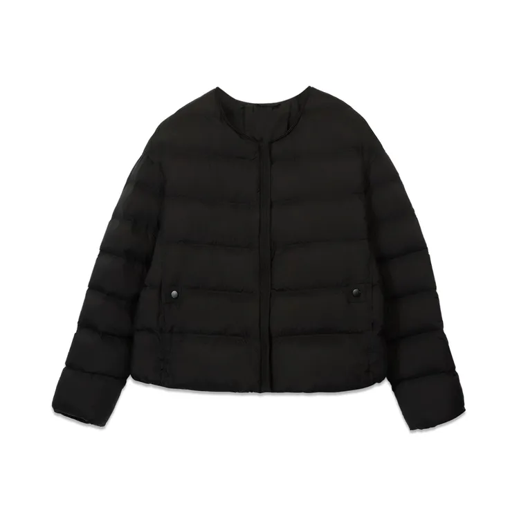 文艺范圆领休闲宽松 轻薄羽绒服ZYD057PP