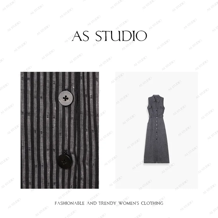 【AS小海归】25新原创高级气质亚麻无袖时装衬衫连衣裙AS25XQZ4896