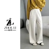 妯娌甄选【阔腿糯米裤】秋冬洋气显瘦中高腰松紧抽绳羊绒休闲阔腿裤