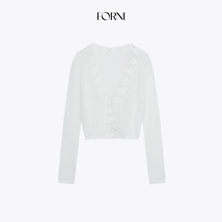 FORNI 芭蕾香波重工系列手钩提花暗扣针织开衫