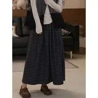 九月Oni【简时】格子半身裙松紧腰柔软毛呢裙子D036A25