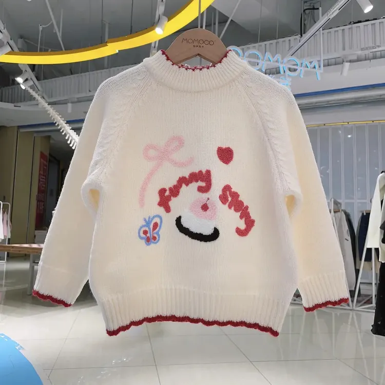 MOMOCO25新款冬季韩版女宝洋气百搭甜美套头毛衣77830230054