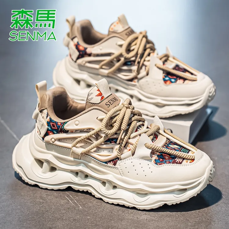 SENMA/森马秋冬新款加绒男鞋潮流时尚韩版休闲老爹鞋百搭厚底增高