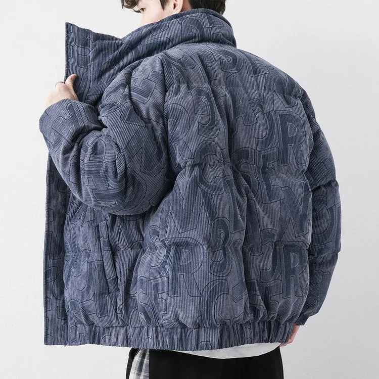 面包棉袄棉衣服bf宽松加厚棉服情侣ins立领羽绒男潮牌学生灯芯绒