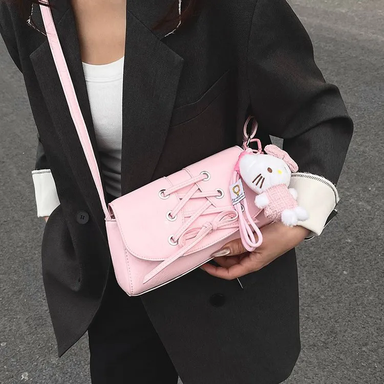 【KITY小可爱】小众编织纯色斜挎包