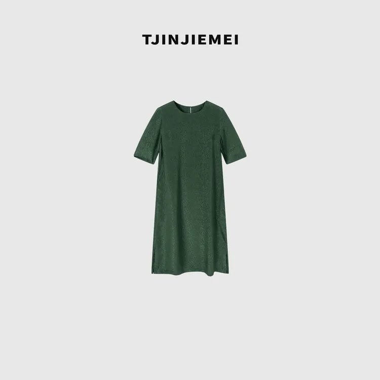T井姐妹【翡翠】气质休闲百搭桑蚕丝连衣裙LYQ2504-258695