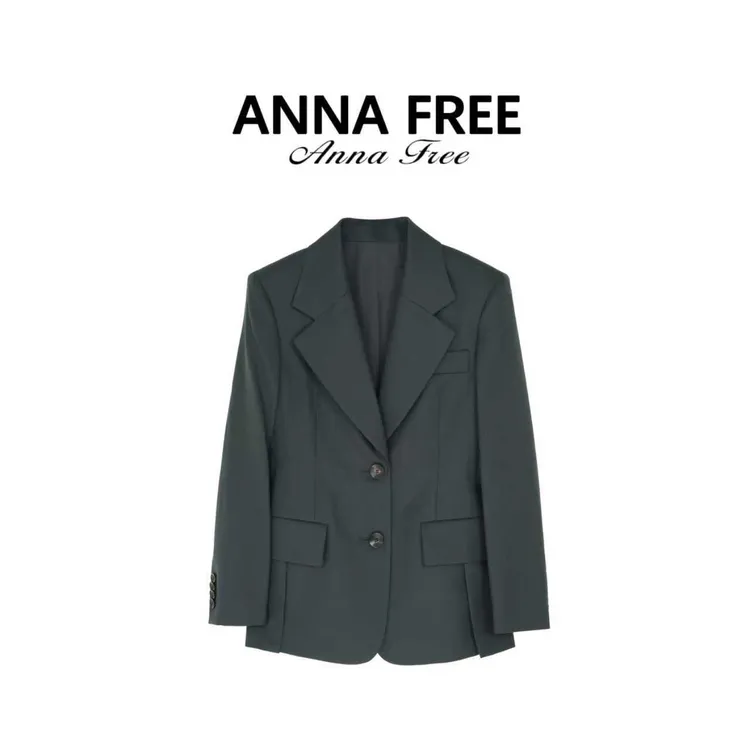 ANNA FREE 极简风常规西装通勤宽松西服短款气质韩版排扣ZCE25897