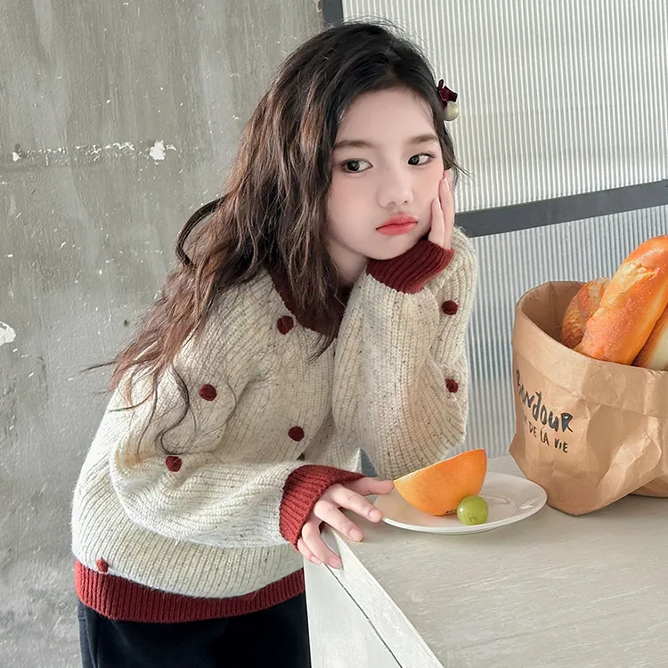大童女毛衣新款2025秋冬儿童洋气加厚女款针织衫12岁女童冬装上衣