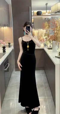 【周粥】【大展宏图裙】2025秋季新款中式丝绒吊带裙裙子JJQ5WT5832