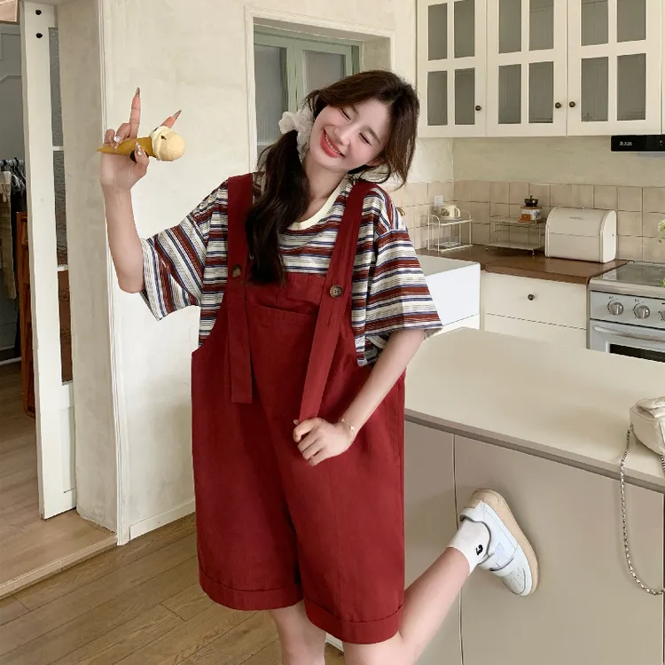 甜美清新学院时尚套装显瘦夏装小个子吊带薄款学生大码网红洋气