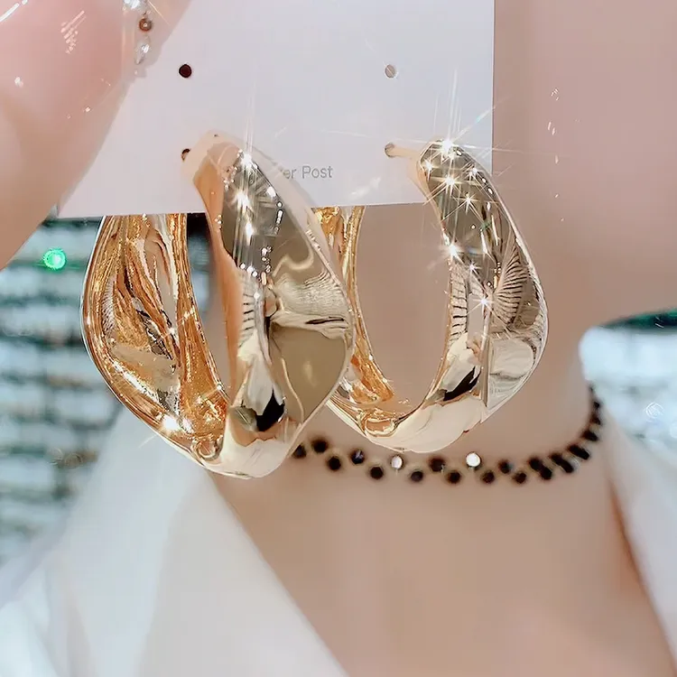 铜合金耳饰 178高级感轻奢金属冷淡风简约气质耳圈