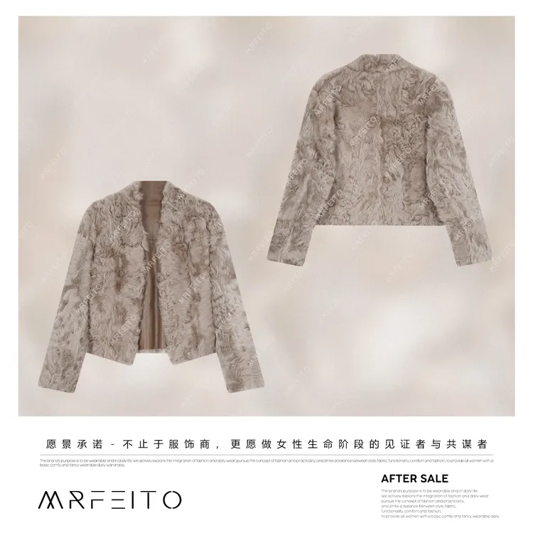 MRFEITO【冬日来信】100%小湖羊皮毛一体皮草至奢外套H97W02D33536