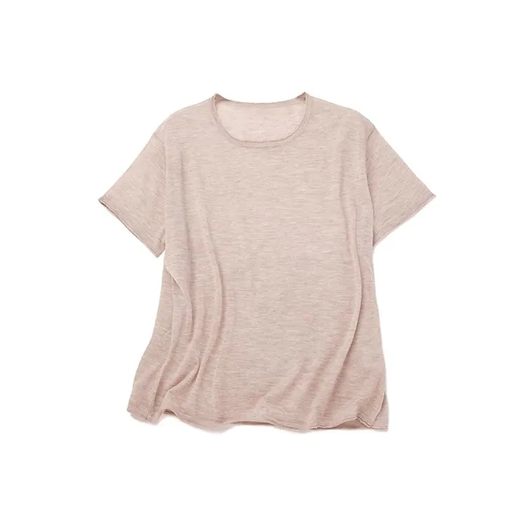 幽影零感精纺100支羊绒T恤简约/夏