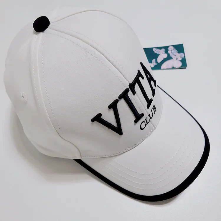 VITAGOLF男女同款鸭舌帽休闲棒球帽白色字母帽子复古油蜡工装帽