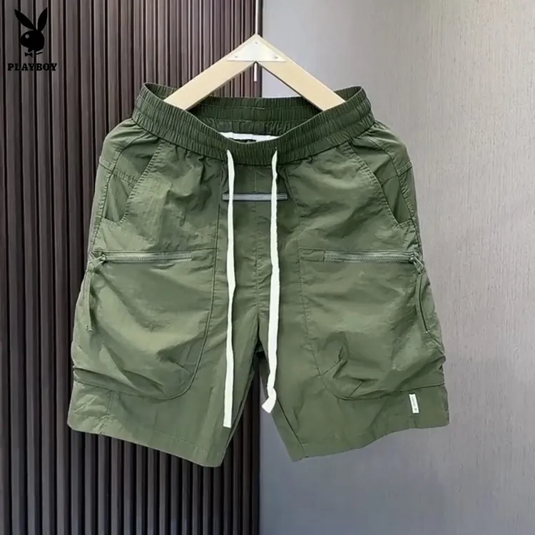 花花公子短裤工装裤男夏季薄款直筒休闲裤美式户外速干五分裤
