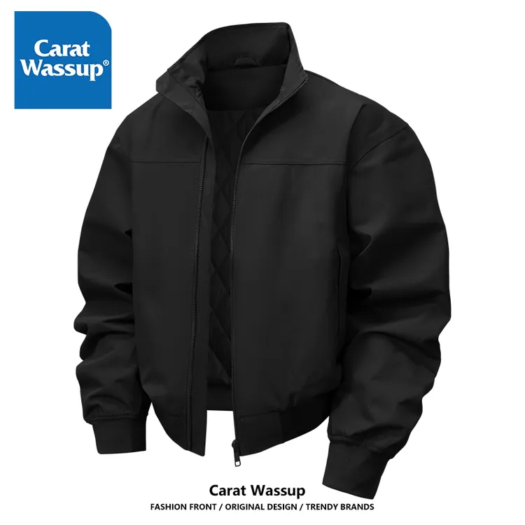 CARAT WASSUP飞行教练夹克男冬季加棉加厚保暖高级感美式立领外套