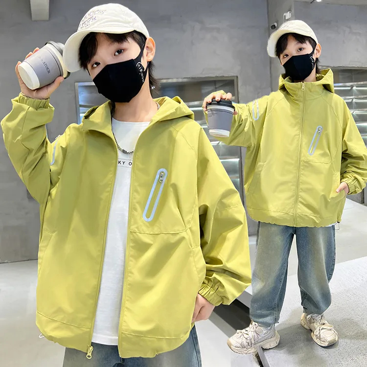 男童外套春秋款2025新款儿童中大童男孩秋季连帽风衣秋装上衣洋气