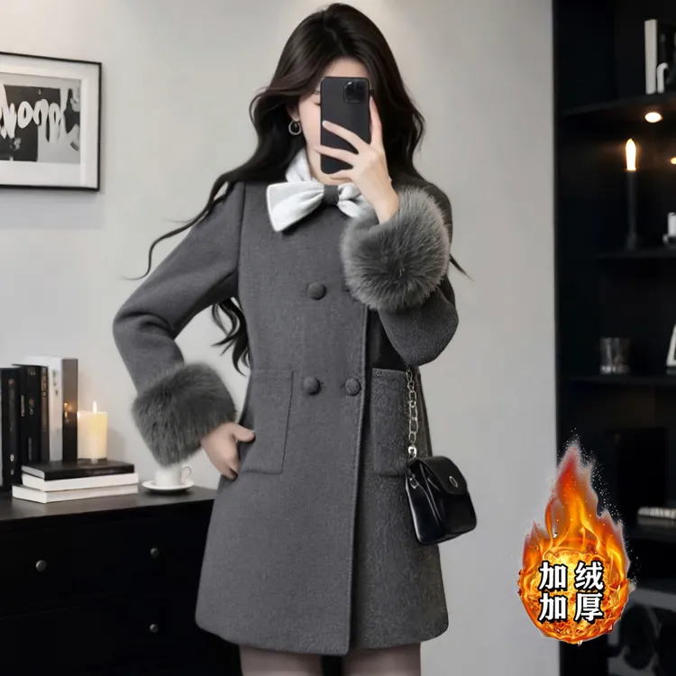 A2025秋冬季新款韩版小香风外套女百搭短款洋气时尚大衣女HY0200