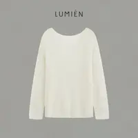 【LUMIEN 新品】“絮影若雪”柔软质感V领镂空设计针织衫LX5HSS070
