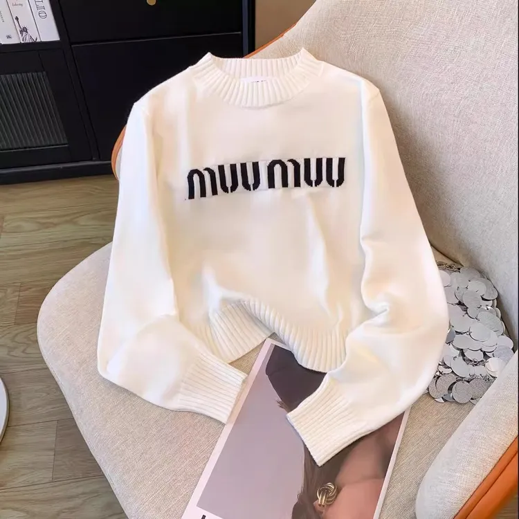 2025新款高级感超好看针织衫字母圆领毛衣女季内搭上衣H2-57