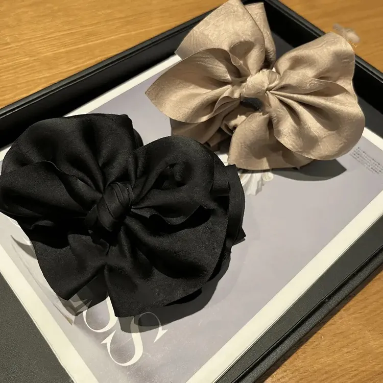 25新款气质法式蝴蝶结抓夹女高级感缎面发夹鲨鱼夹低扎马尾夹饰商品图