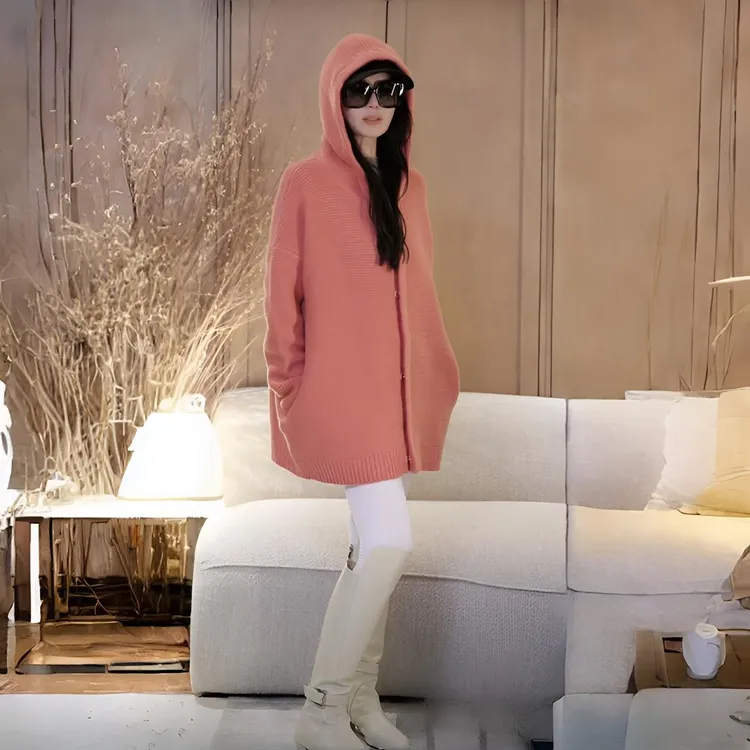 璇之恋·王璇雪国樱花开衫100%绵羊毛王璇原创设计