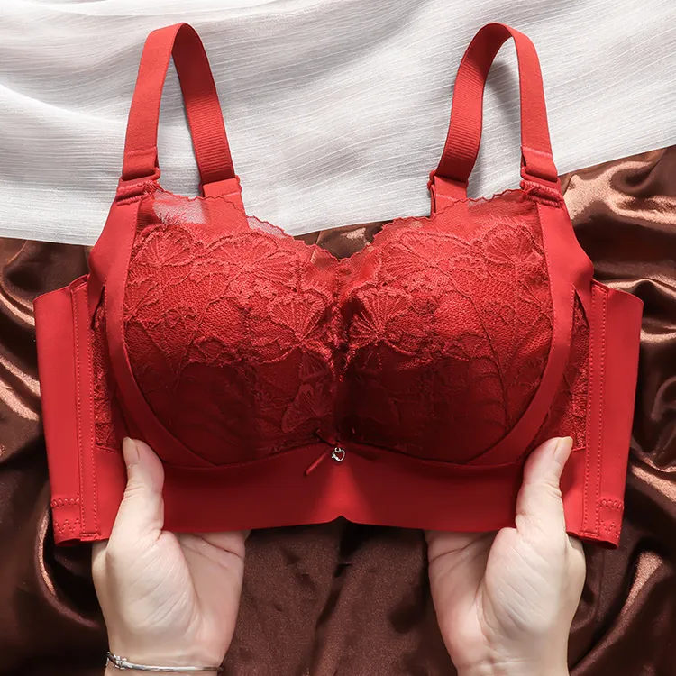 本命年女款2026马年新款结婚红色内衣套装女小胸显大新娘文胸罩