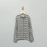 【且听风吟】0117190文艺棉元宝领色织格子百搭衬衫  