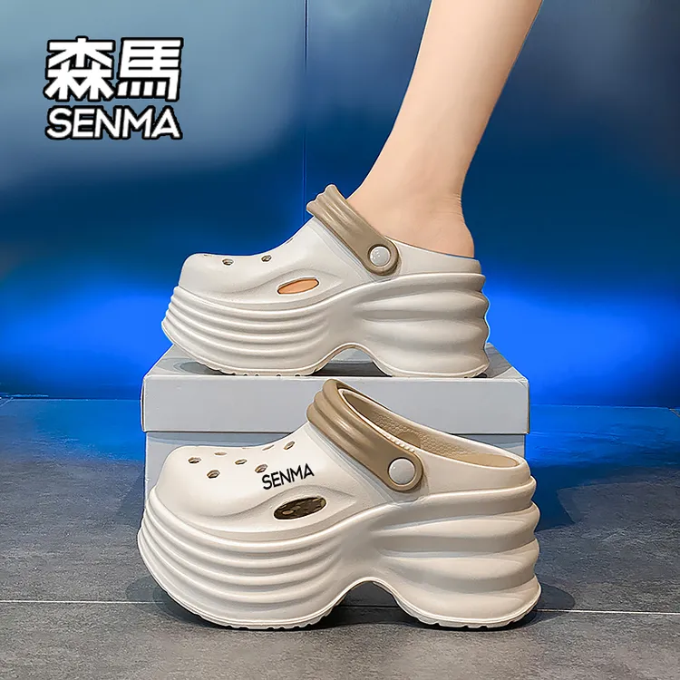 SENMA/森马厚底包头拖女款2025夏季新款防滑小个子凉鞋时尚沙滩鞋