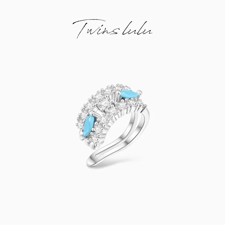 TWINS LULU 镀K金【星河点蓝】高级感INS风圆形耳骨夹TSL3093