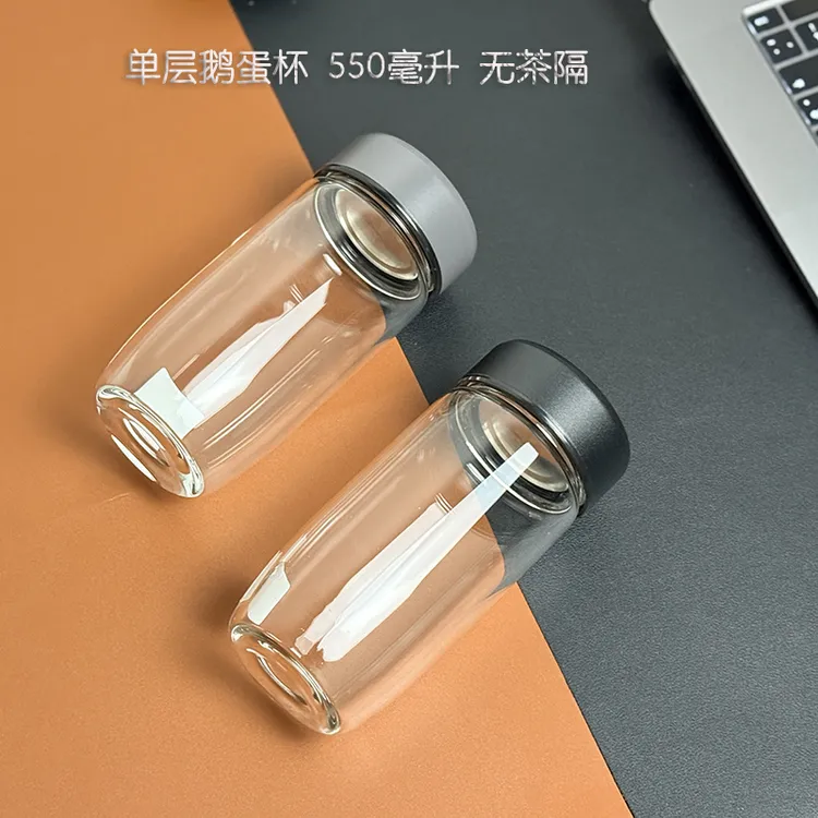 加厚单层鹅蛋杯男士专用水杯家用办公透明大容量泡茶杯鹅蛋杯子