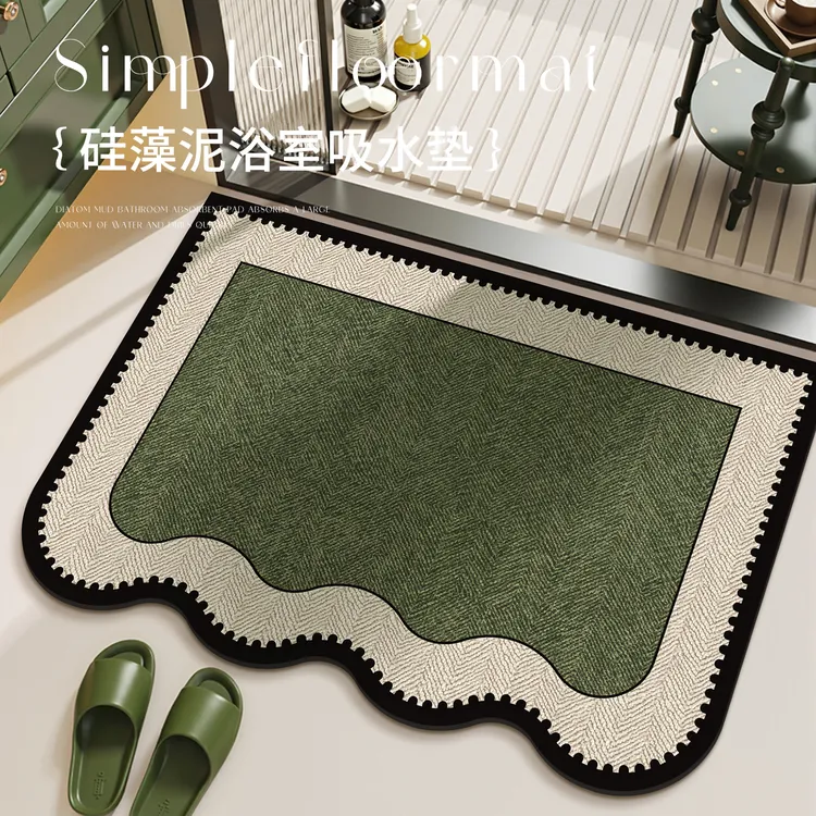 浴室地垫卫生间门口吸水防滑脚垫家用厕所高级感软硅藻泥速干地毯