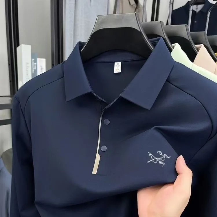 2025奥莱秋季高端鸟家印花长袖POLO男士商务休闲翻领高奢清仓T恤