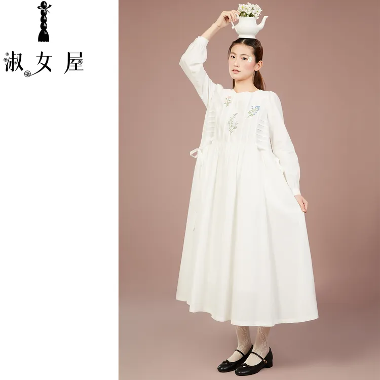 淑女屋官方旗舰店秘密花园。魔法连衣裙⑧号纯棉优雅高级感时尚