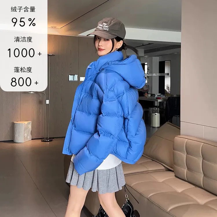 林子涵羽绒服女士新款冬季加厚保暖95白鸭绒连帽短款外套时尚百搭