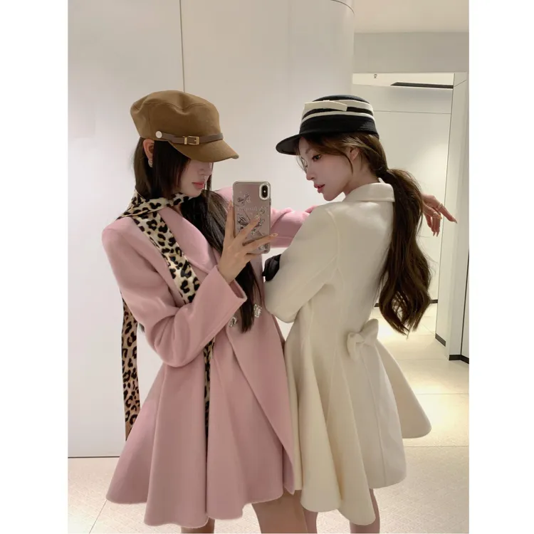 2025冬季新款双面呢小香风毛呢外套高级感轻奢百搭小众气质大衣女