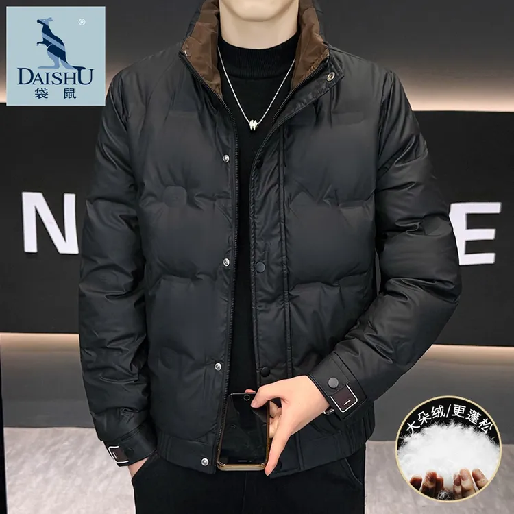 Dai Shu/袋鼠羽绒服男士短款2025新款冬季立领保暖时尚鸭绒服外套
