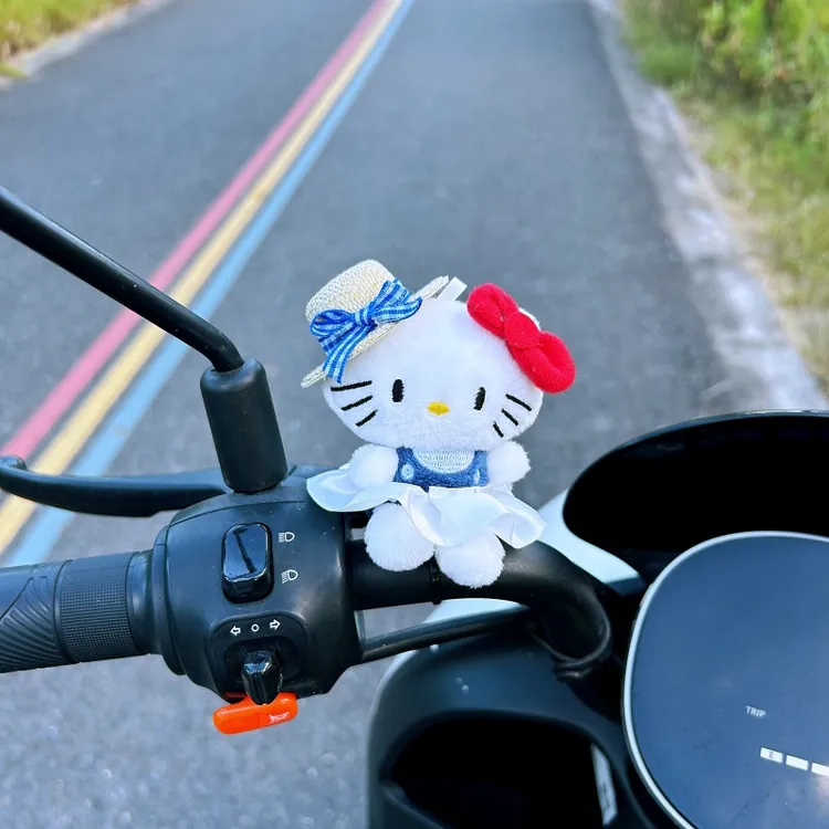 防盗款 】电动车装饰摆件kt猫电瓶车平衡车把小装饰自行车毛绒公仔