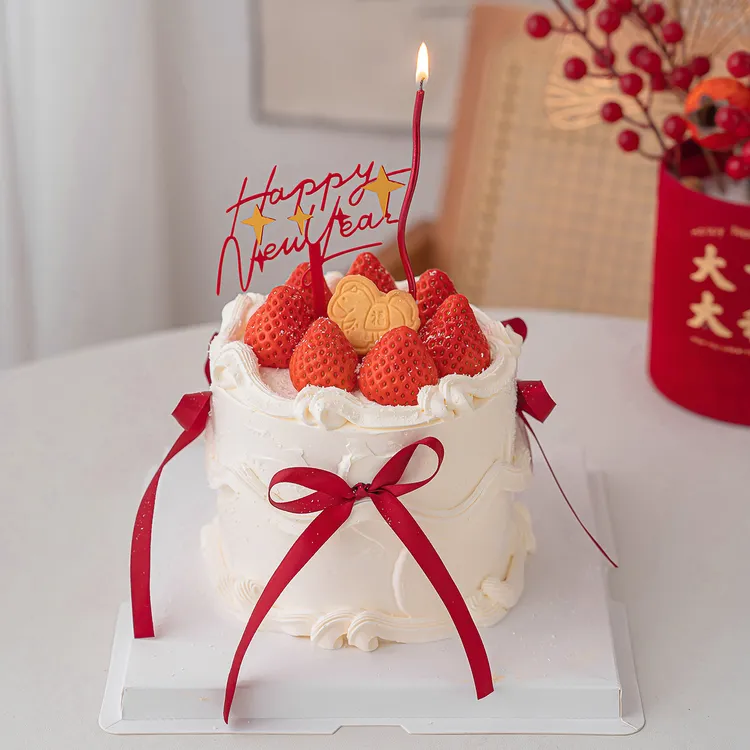 happy new year亚克力蛋糕装饰2026新年快乐马上有钱小马饼干插件