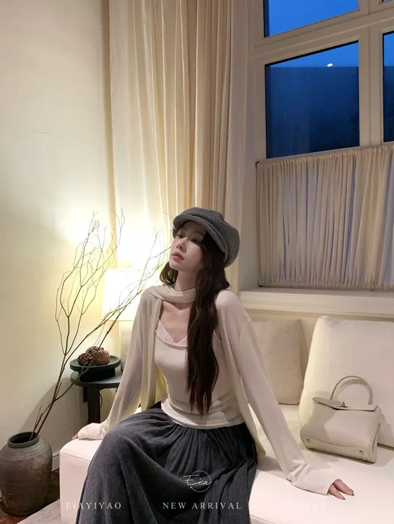 EIA一尧【心动法则】韩系千金气质显瘦开衫+吊带上衣舒适纯欲两件套