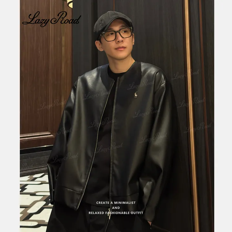 “隐奢廓影”  RL高定系列 2025S 静奢皮衣 老钱风男女同款-AML2535