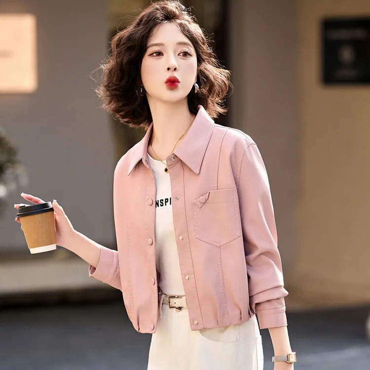 短款皮衣外套女2025新款春秋小个子气质休闲百搭洋气PU皮夹克上衣