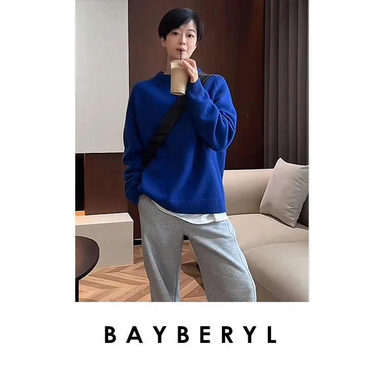 FF-BAYBERYL老贝画家*马鞍肩圆领羊毛25秋针织衫ZZS4J0903-9/20