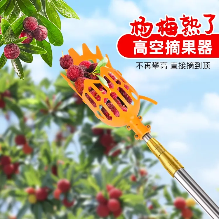 摘杨梅用品伸缩杆摘果器水果枇杷李子柿子杏桃摘果高空采摘工具