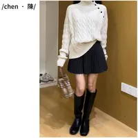 chen·陳上新【搭配帮手】毛呢百褶裙