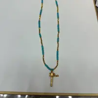 合金仿珍珠项链 镀K金 新中式转经桶项链 ZF-B961