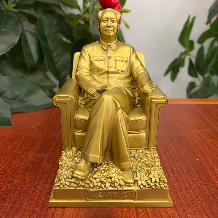 韶兴旺毛主席像桌面摆件铜像办公室纯铜纪念雕塑伟人头像花边坐像