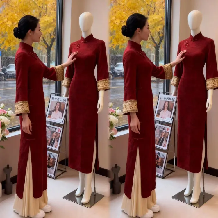 【红昭愿】倒大袖国风新中式长袖旗袍改良年轻款女高级感复古日常