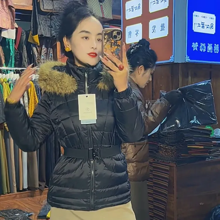 冬季款款外套爆款腰带短款